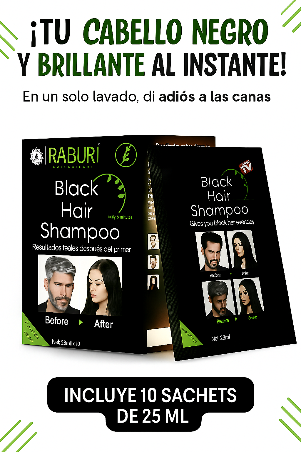 🖤 Shampoo Cubre Canas Negro Natural | Brillo y Fuerza