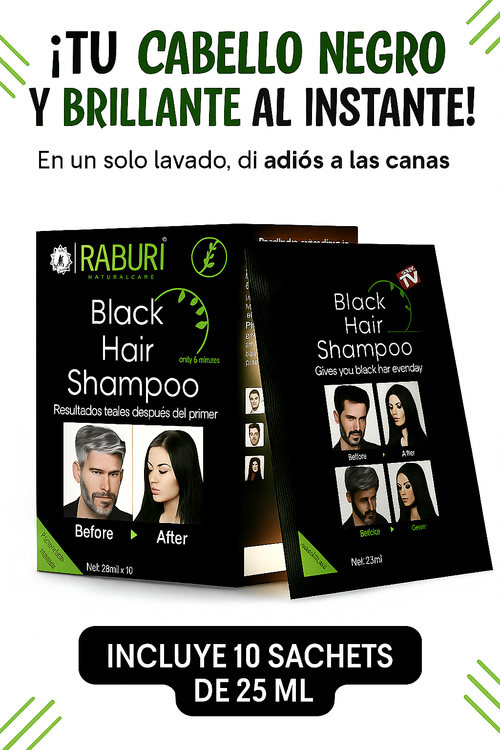 🖤 Shampoo Cubre Canas Negro Natural | Brillo y Fuerza