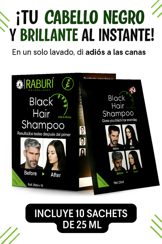 🖤 Shampoo Cubre Canas Negro Natural | Brillo y Fuerza